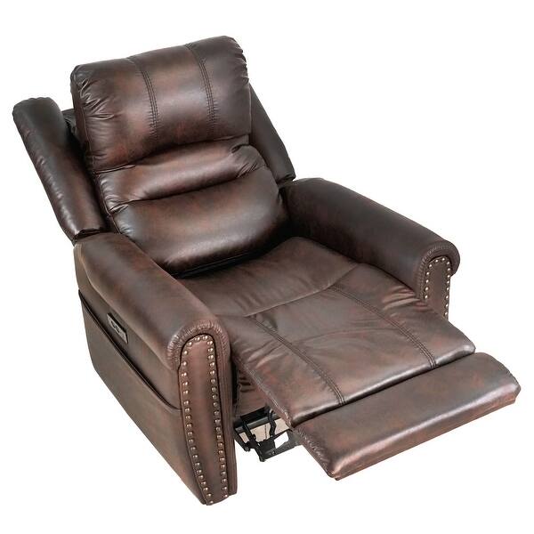 44" High Back Power Recliner with Power Adjustable Headrest and USB Type C Charger Bed Bath